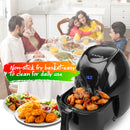 Electric Air Fryer, 4.8 Quarts,7-in-1 One-Touch Screen Cook Presets-Black