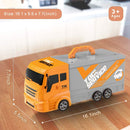 HILLO Maintain Truck Toy Playsets, 36 Piece 2-in-1 Maintain Station in Truck Trailer with Tool, Additional Car, Exchange Tire, Gas Station, Gifts for 3+ Year Old Boys Kids Toddlers Children