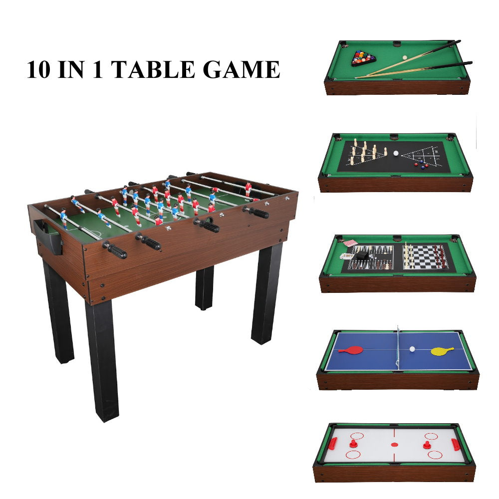 FITPHER 12 in 1 Multifunctional Table Game, Foosball, Pool, Shuffleboard, Ping Pong, Slide Hockey, Bowling, Backgmmon, Ringtoss, Horsshoes, Checker/Chess, Playing Card and Dice