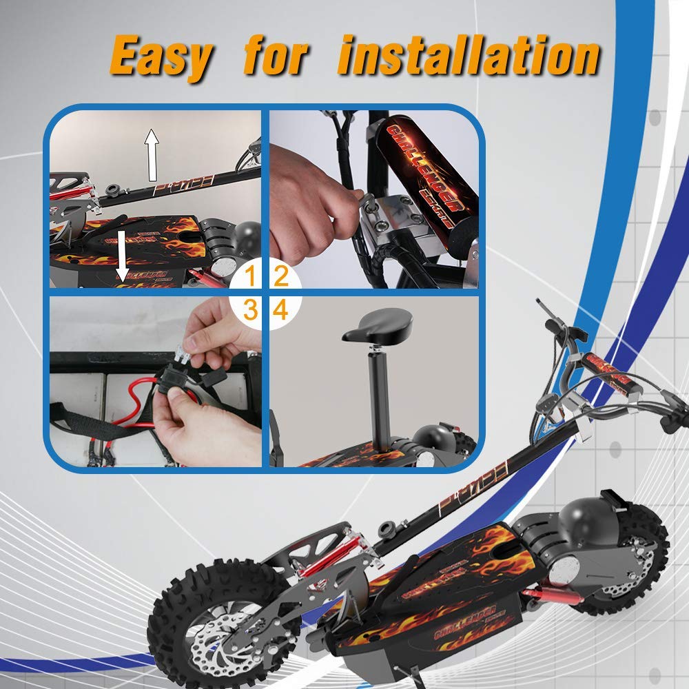Electric Scoote Brushlessr 1600W 36V Long-Range Battery Foldable Easy Carry Portable Design, Adult Electric Scooter Commuter Scooter (1600 Watt)