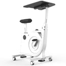 Exercise Bike Standing,Home Office Standing Desk Exercise Bike-White