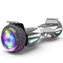 H-Warrior Hoverboard with LED Wheels, Bluetooth Speaker | Chrome Silver