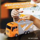 HILLO Maintain Truck Toy Playsets, 36 Piece 2-in-1 Maintain Station in Truck Trailer with Tool, Additional Car, Exchange Tire, Gas Station, Gifts for 3+ Year Old Boys Kids Toddlers Children