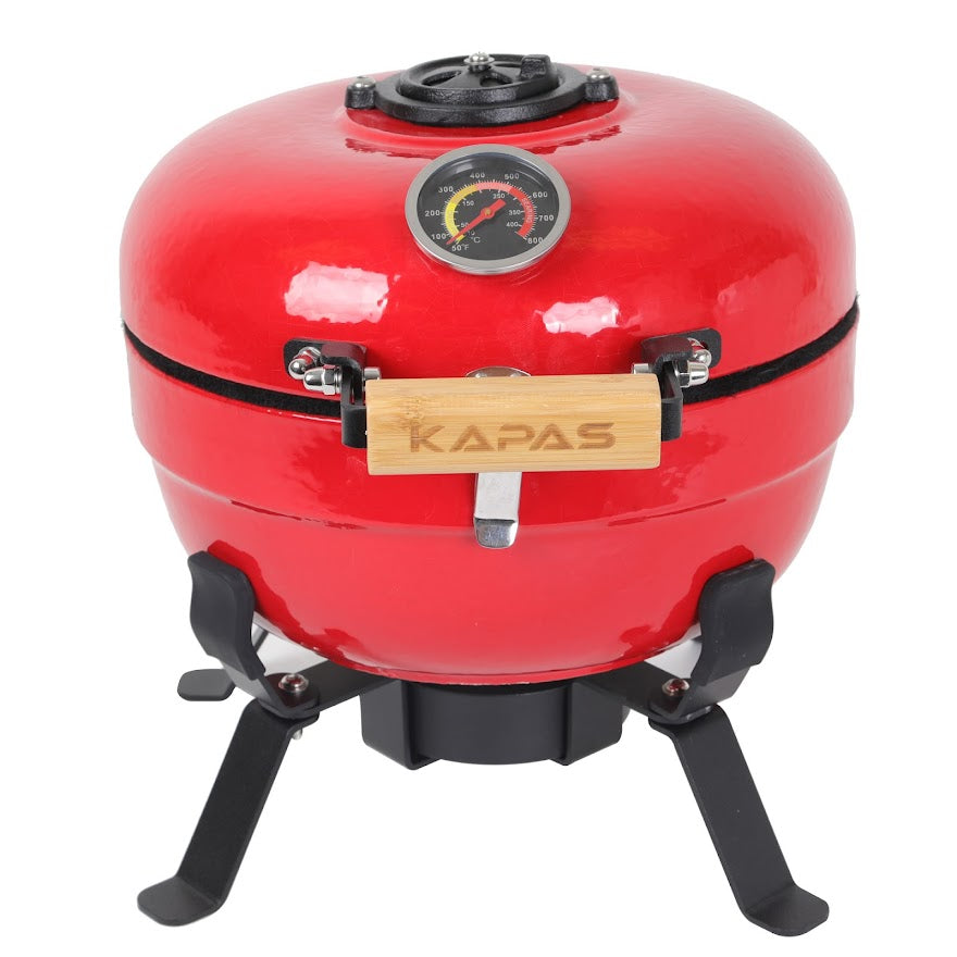 Ceramic BBQ Grill 8inch, Easy to carry, for Outdoor Cooking, Picnic, Patio, Backyard,red