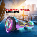 K6 6.5" Hoverboard LED Flash Wheel with Bluetooth Speaker | Chrome Rainbow