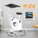 Exercise Bike Standing,Home Office Standing Desk Exercise Bike-White