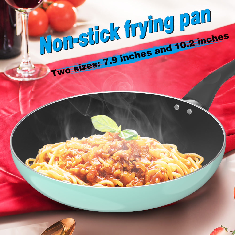 Aluminum Alloy Non-Stick Cookware Set, Pots and Pans - 8-Piece Set (Light Turquoise)