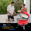 Ceramic BBQ Grill 8inch, Easy to carry, for Outdoor Cooking, Picnic, Patio, Backyard,red