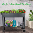 Raised Planter Box with Legs Outdoor Elevated Garden Bed On Wheels for Vegetables Flower Herb Patio