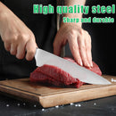 14 pcs WOODEN BLOCK Self-Sharpening Knife Set with Block, Chef Knife, Bread Knife, Steak Knife Set, Stainless Steel