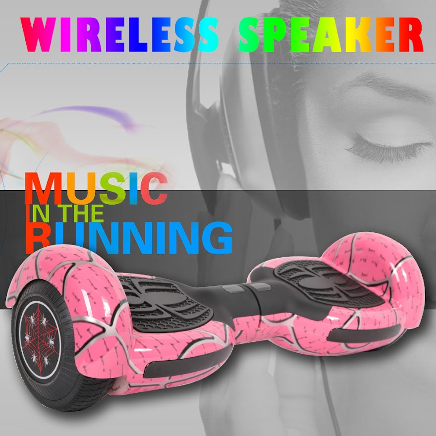 Spider Hoverboard Self Balancing Scooter 6.5" Two-Wheel Hoverboards with Bluetooth Speaker and LED Lights Electric Scooter for Kids and Adult