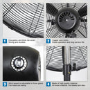 Industrial Pedestal Fan, 30"& 26" Diameter Commercial Oscillating Fan Made by Heavy Duty Metal Structure and Blade, Adjust Height, 3- Speed Control Suitable to Warehouse, Shop, Garage, and Workspace.