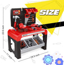 HILLO 46 PCS Creative DIY Repair Tool Workbench Play Toys Pretend Tool Playset for Kids of Ages 3+ Realistic Tools and Accessories for Children Worker Pretend Game