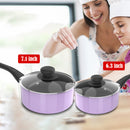 Aluminum Alloy Non-Stick Cookware Set, Pots and Pans - 8-Piece Set (Light Purple)