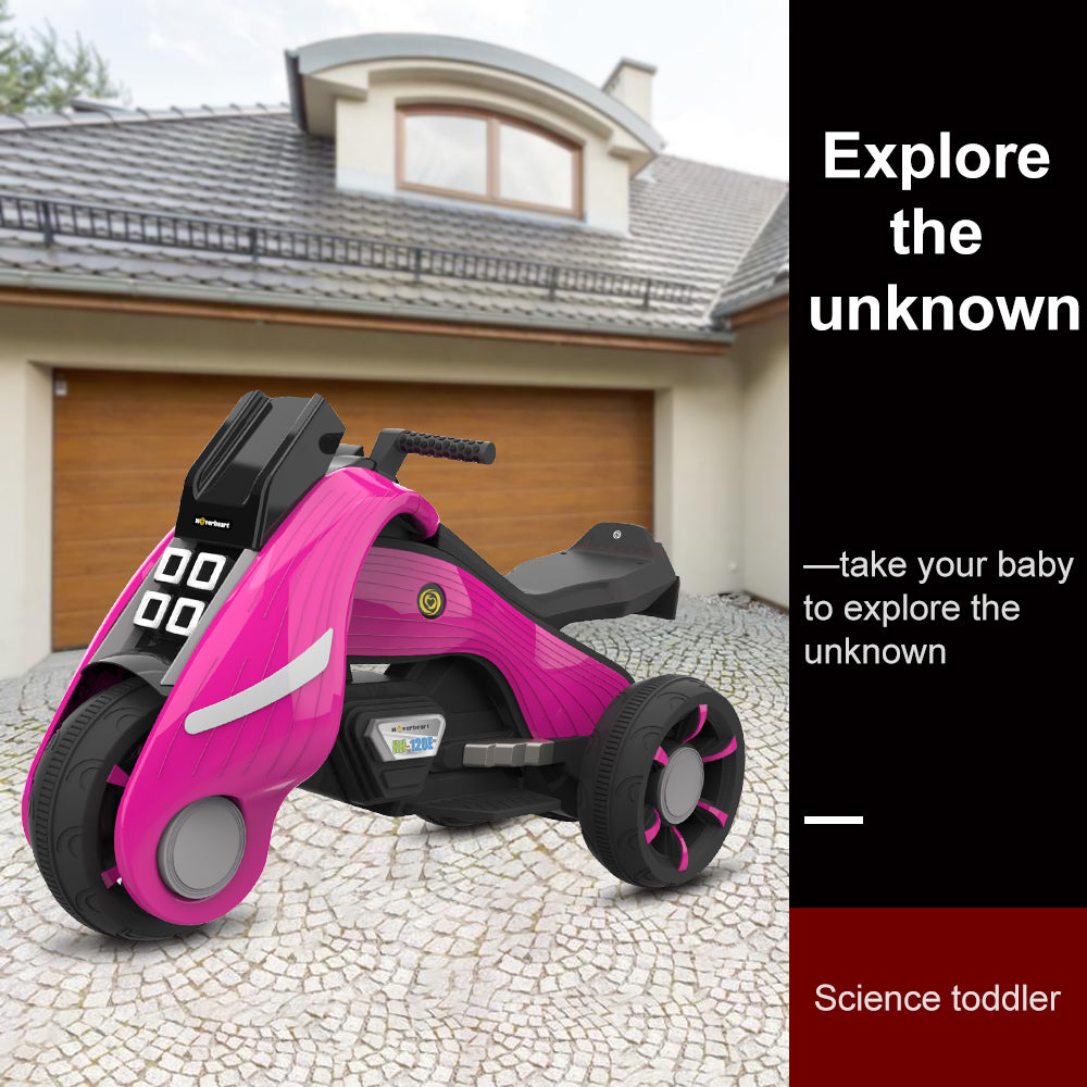 Battery Operated Electric Trike Motorcycles Ride-On for Kids | Pink