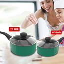 Aluminum Alloy Non-Stick Cookware Set, Pots and Pans - 8-Piece Set (Green)