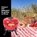 Ceramic BBQ Grill 8inch, Easy to carry, for Outdoor Cooking, Picnic, Patio, Backyard,red