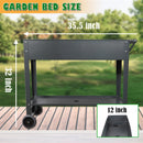 Raised Planter Box with Legs Outdoor Elevated Garden Bed On Wheels for Vegetables Flower Herb Patio