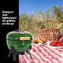 Ceramic BBQ Grill 8inch, Easy to carry, for Outdoor Cooking, Picnic, Patio, Backyard,green
