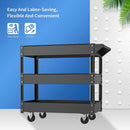 KAPAS Steel 3-Shelf Multipurpose Utility/Supply/Service/Tool Cart Great for Garage, Warehouse, Cleaning, Office & Workplace