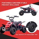 SKRT MONSTER INSECT 24V 100W ALL TERRIAN MINI ELECTRIC QUAD BIKE ATV FOR KIDS (6~12 YEARS OLD)Red