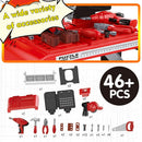 HILLO 46 PCS Creative DIY Repair Tool Workbench Play Toys Pretend Tool Playset for Kids of Ages 3+ Realistic Tools and Accessories for Children Worker Pretend Game