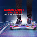 K6 6.5" Hoverboard LED Flash Wheel with Bluetooth Speaker | Chrome Rainbow