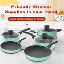 Aluminum Alloy Non-Stick Cookware Set, Pots and Pans - 8-Piece Set (Light Turquoise)