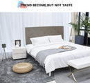 Tufted Linen Fabric Upholstered Queen Headboard (Light Brown(Queen))