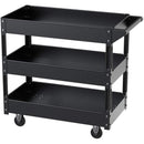 KAPAS Steel 3-Shelf Multipurpose Utility/Supply/Service/Tool Cart Great for Garage, Warehouse, Cleaning, Office & Workplace