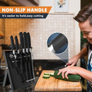 MOSTA Ceramic Coated Knife Block Set with 5Pcs Kitchen Knives, Chef Knife, Bread Knife, Slicing Knife, Utility Knife, Paring Knife and Acrylic Stand