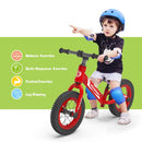 HOVER HEART Lightweight Kid's Balance Bike, 12'' Sports Balance Bike for Toddlers 18~48 Months, 2~4 Years Old with Adjustable seat and Absorbing Pneumatic Tire (Red)