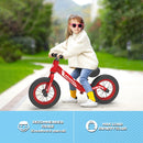HOVER HEART Lightweight Kid's Balance Bike, 12'' Sports Balance Bike for Toddlers 18~48 Months, 2~4 Years Old with Adjustable seat and Absorbing Pneumatic Tire (Red)