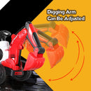 HOVER HEART Electric Excavator Ride-On Toy, 6V/4.5Ah Construction Truck 4 Wheels with Electric Arm Lift, Music for 4-6 Years Kids (Red)