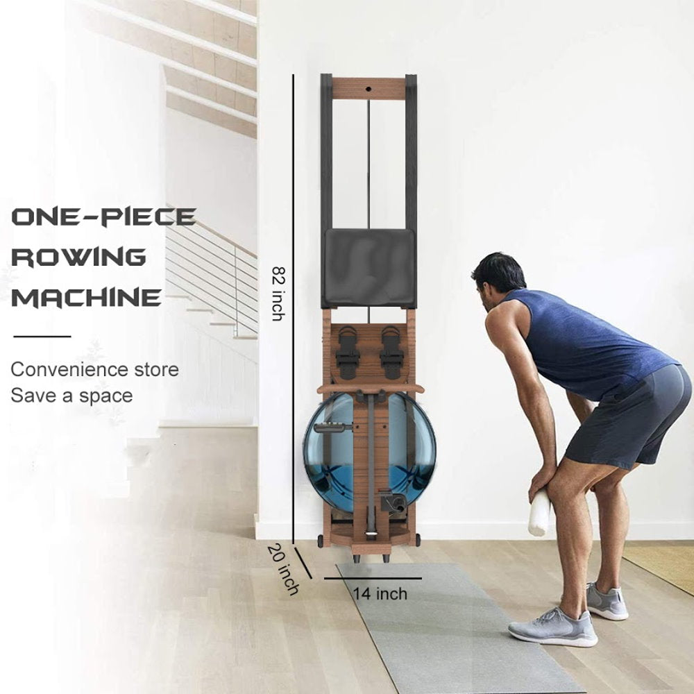 FITPHER Fitness Equipment Water Resistance Rowing Machine Dual-Track Healthy Indoor Gym Equipment For Fitness (Woody)