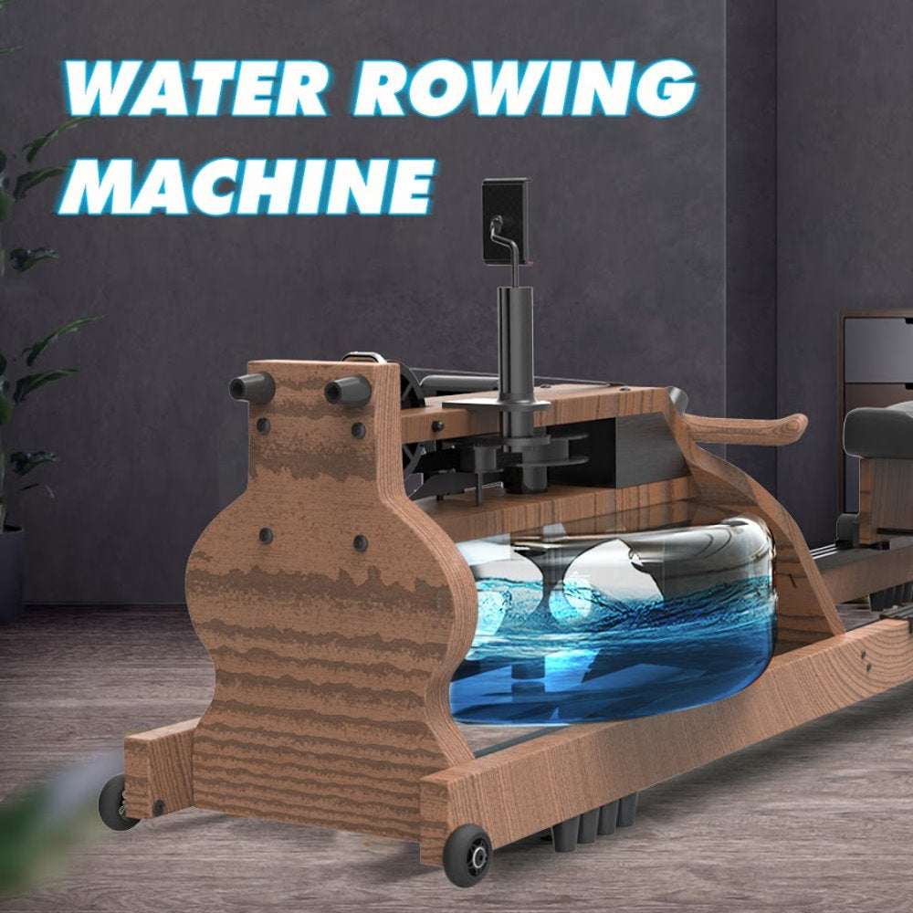 FITPHER Fitness Equipment Water Resistance Rowing Machine Dual-Track Healthy Indoor Gym Equipment For Fitness (Woody)