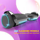 6.5'' Hoverboard with Front/Back LED & Bluetooth Speaker, Self-Balance Flash Wheel, UL Chrome Black