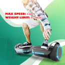 6.5'' Hoverboard with Front/Back LED & Bluetooth Speaker, Self-Balance Flash Wheel, UL Chrome Black