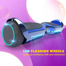 Hoverstar 6.5'' Hoverboard with Front/Back LED & Bluetooth Speaker, Self-Balance Flash Wheel, UL Chrome Blue