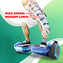 Hoverstar 6.5'' Hoverboard with Front/Back LED & Bluetooth Speaker, Self-Balance Flash Wheel, UL Chrome Blue