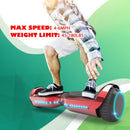 6.5'' Hoverboard with Front/Back LED & Bluetooth Speaker, Self-Balance Flash Wheel, UL Chrome Red