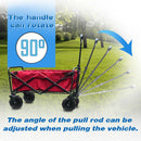 KAPAS Outdoor Collapsible Folding Utility Wagon with Universal 360° All-Terrain Wheels for Shopping, Garden, Park Picnic and Beach Camping (Red)
