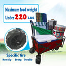 KAPAS Outdoor Collapsible Folding Utility Wagon with Universal 360° All-Terrain Wheels for Shopping, Garden, Park Picnic and Beach Camping (Red)