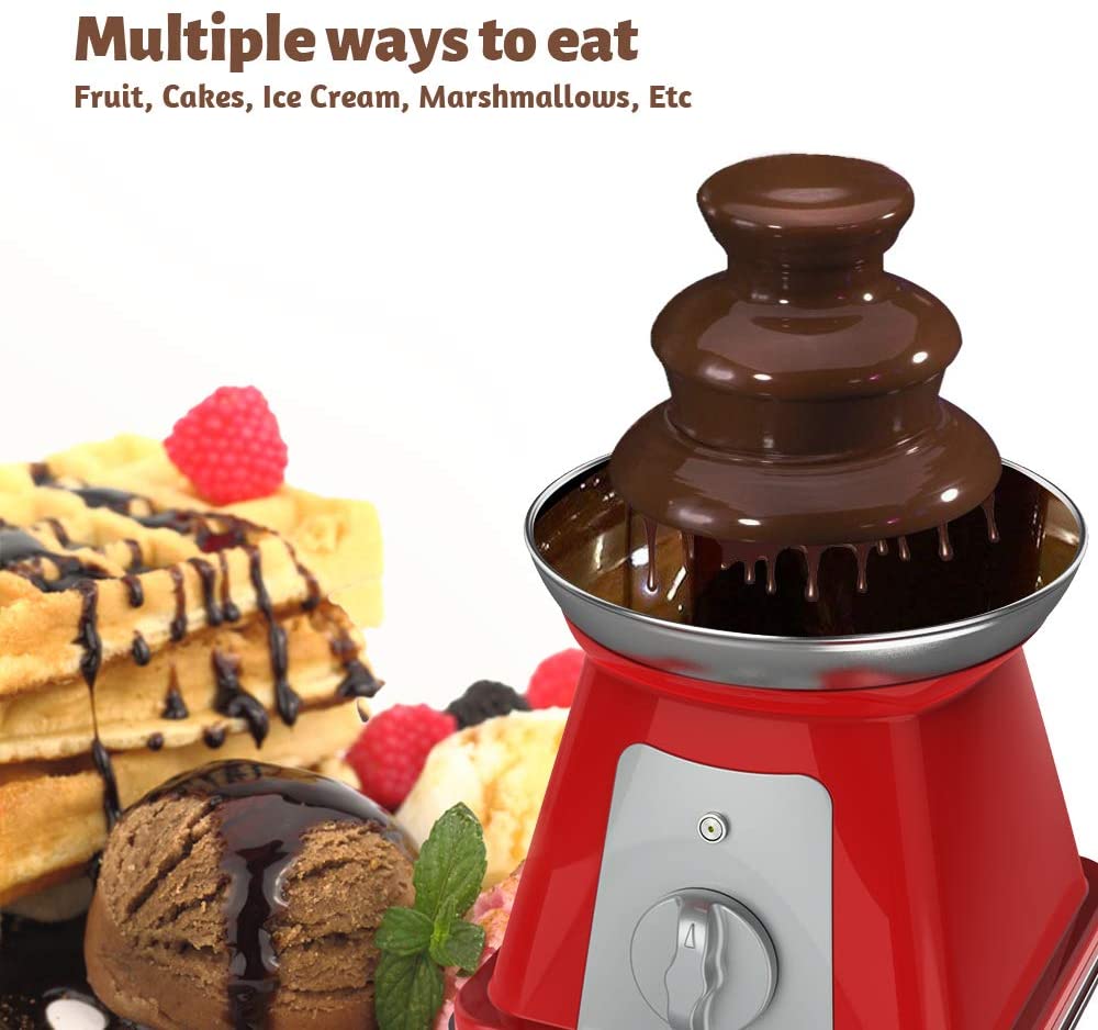 KAPAS Stainless Steel Chocolate Fondue Fountain, 3 Tiers Assembled, Perfect for Kid's Party, Holidays.
