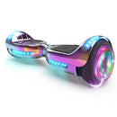 K6 6.5" Hoverboard LED Flash Wheel with Bluetooth Speaker | Chrome Rainbow