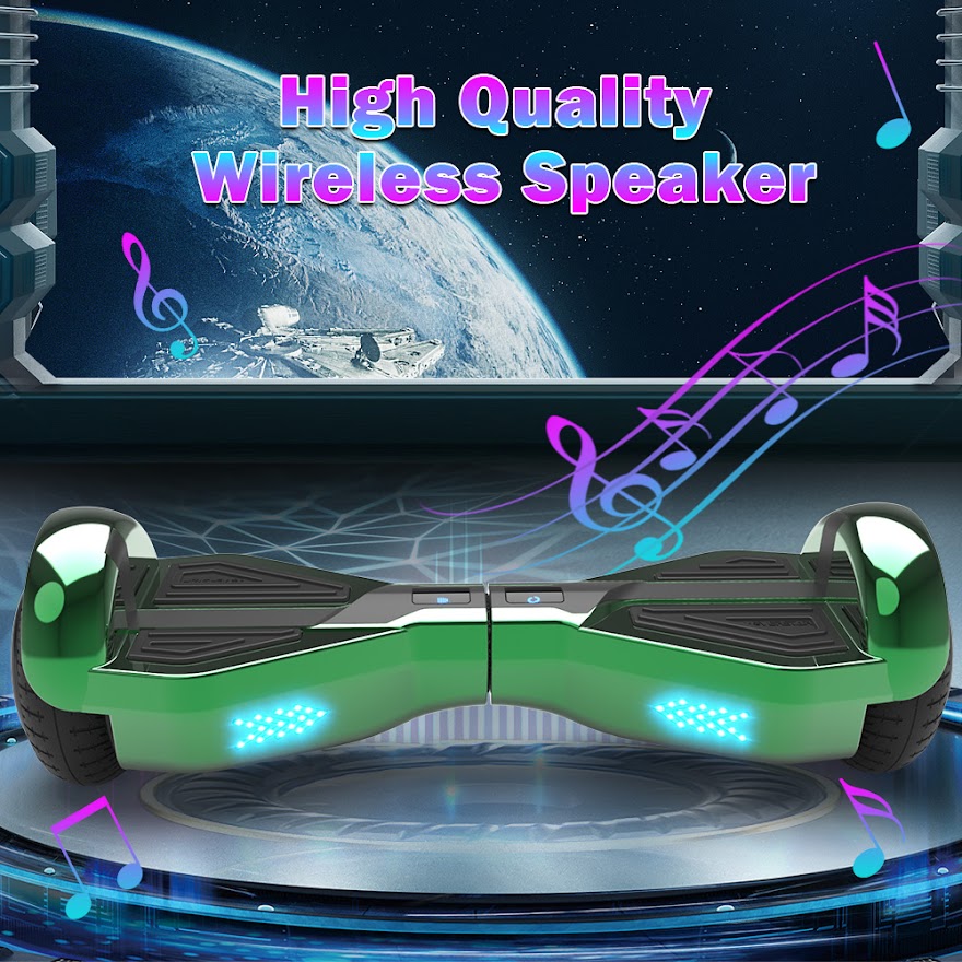 Triangle Hoverboard with Bluetooth Speaker, 6.5 inch LED Wheels, Dual 200W Motor up to 6.2 MPH, UL2272 Certified Self Balancing Scooters for Kids Adults