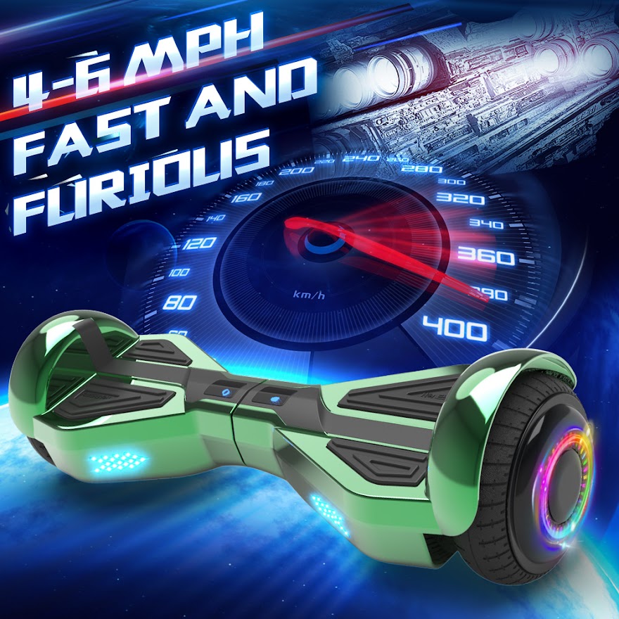 Triangle Hoverboard with Bluetooth Speaker, 6.5 inch LED Wheels, Dual 200W Motor up to 6.2 MPH, UL2272 Certified Self Balancing Scooters for Kids Adults