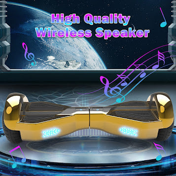 Triangle Hoverboard with Bluetooth Speaker, 6.5 inch LED Wheels, Dual 200W Motor up to 6.2 MPH, UL2272 Certified Self Balancing Scooters for Kids Adults