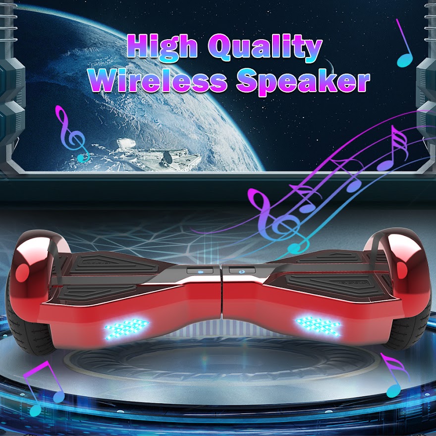 Triangle Hoverboard with Bluetooth Speaker, 6.5 inch LED Wheels, Dual 200W Motor up to 6.2 MPH, UL2272 Certified Self Balancing Scooters for Kids Adults