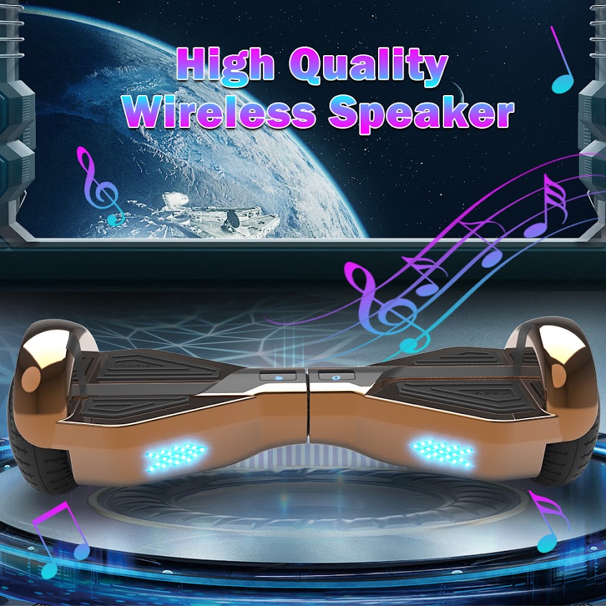 Triangle Hoverboard with Bluetooth Speaker, 6.5 inch LED Wheels, Dual 200W Motor up to 6.2 MPH, UL2272 Certified Self Balancing Scooters for Kids Adults